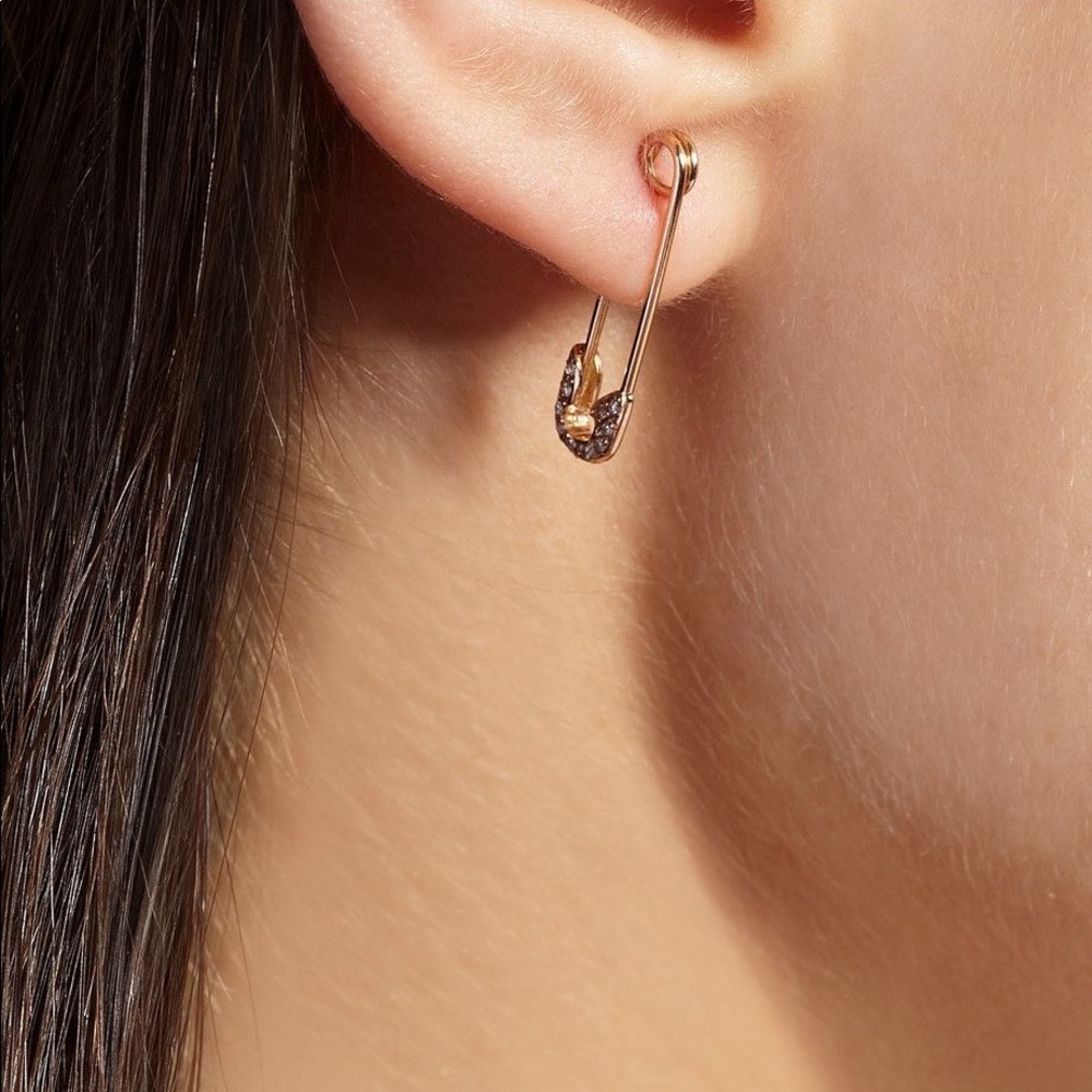 Rachel Roy safety pin drop earrings